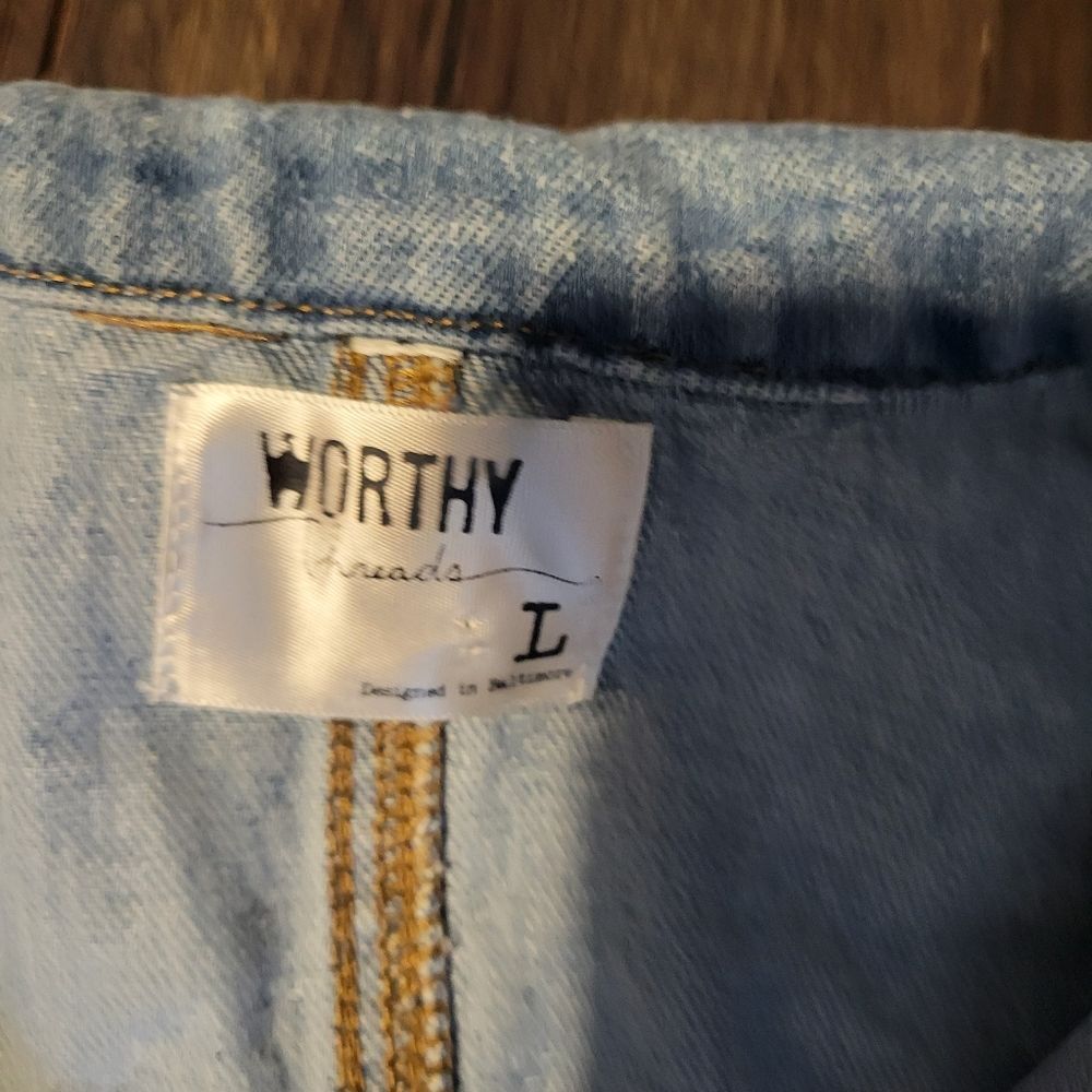 Worthy Threads denim jumpsuit size LARGE - Picture 6 of 8